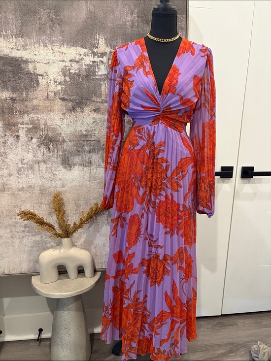 ASOS Dresses & Skirts - ASOS Lavender and Red Floral Twist-Front Maxi Dress